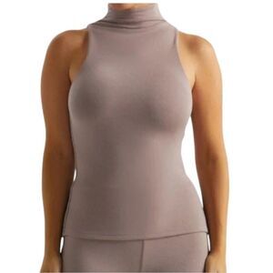 Women's Sleeveless Mock Neck Top - Mauve